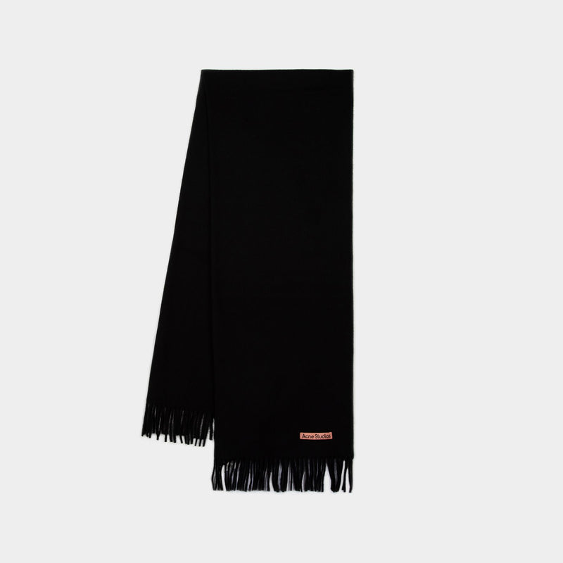 Oversize Fringed Scarf - Acne Studios - Wool - Black