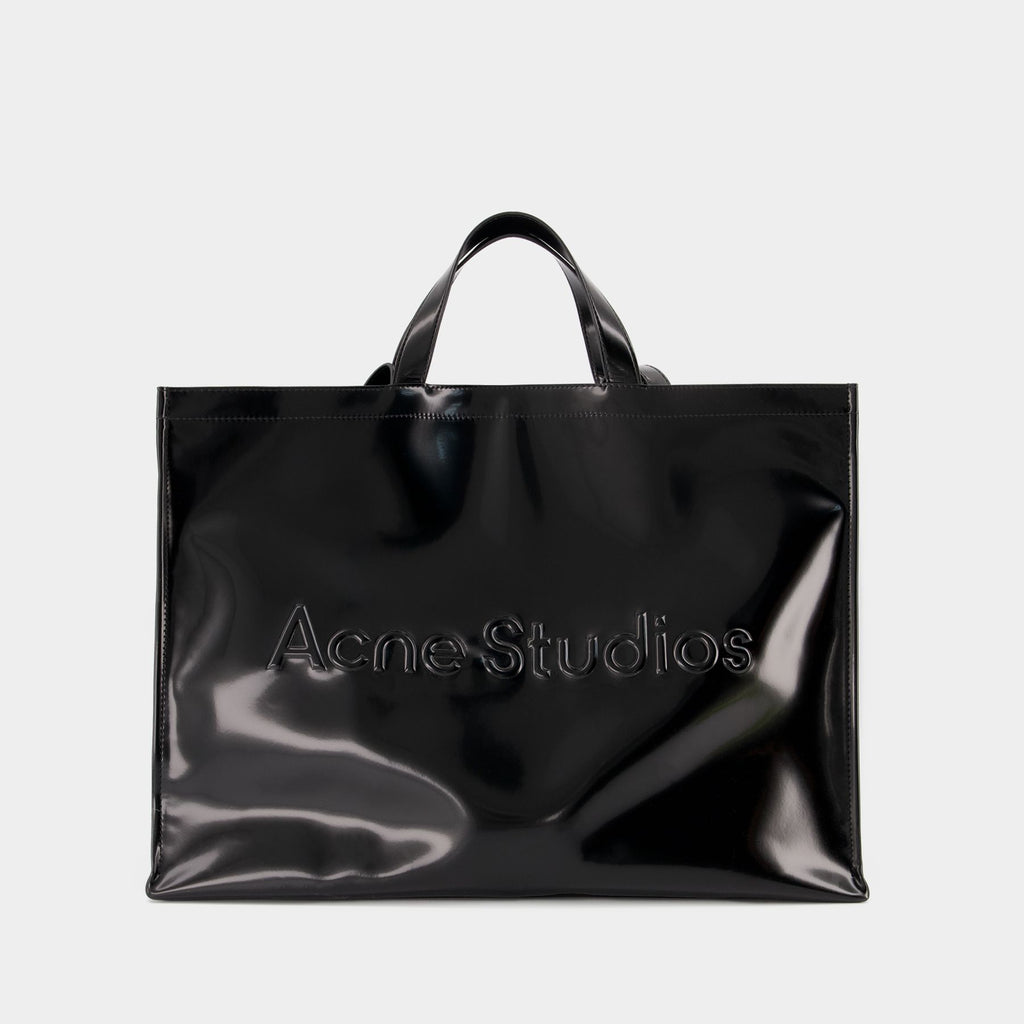 Logo Ew Tote Bag - Acne Studios - Black - Cotton