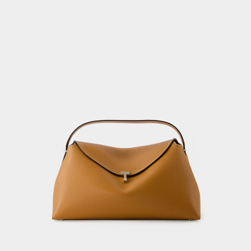 T-Lock Top Handle Bag - Toteme - Leather - Tan