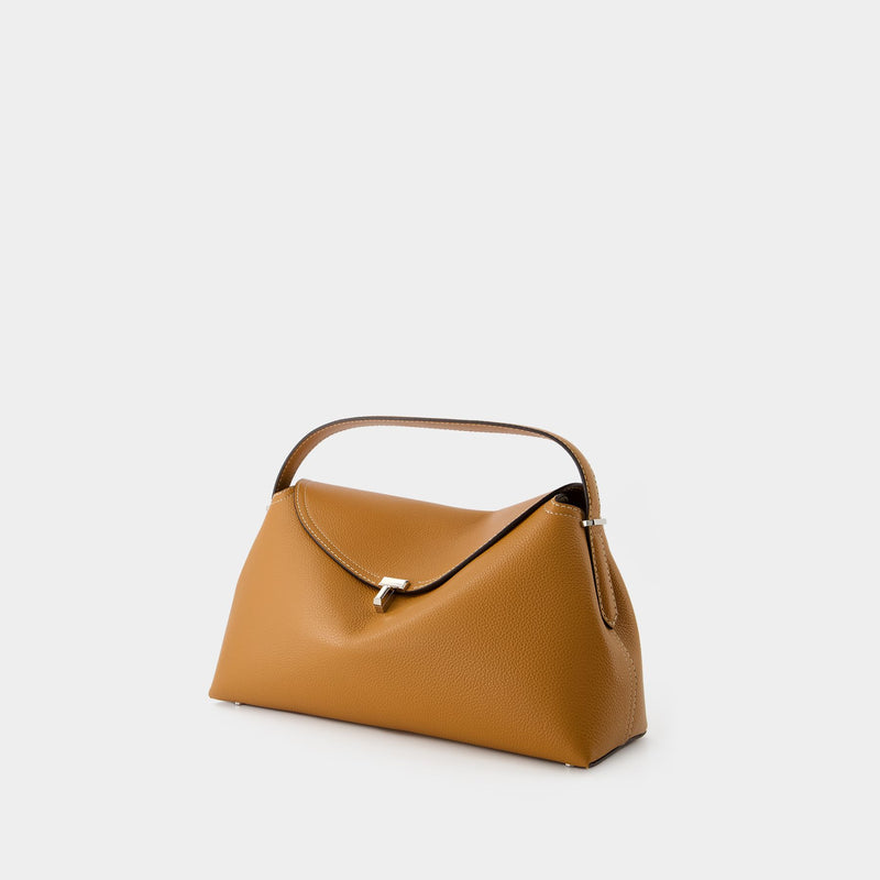 T-Lock Top Handle Bag - Toteme - Leather - Tan