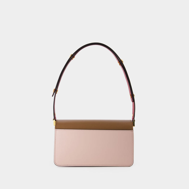 Trunk Medium Leather Shoulder Bag in Pink - Marni