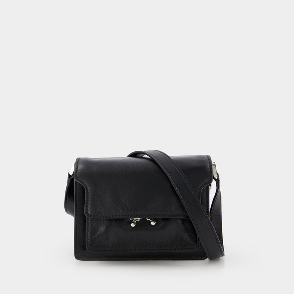 Marni Trunk Mini Leather Shoulder Bag in Black for Men