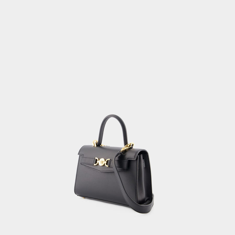 Small Top Handle Bag - Versace - Leather - Black