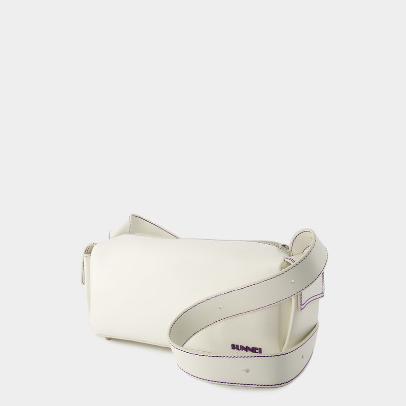 Sunnei Labauletto leather shoulder bag - White