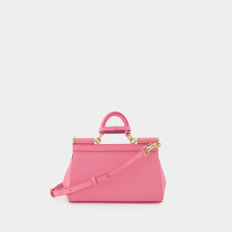 PINK DOLCE & GABBANA SMALL SICILY BAG IN DAUPHINE LEATHER (BB7116A1001)