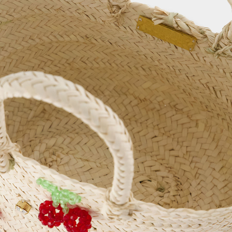 Sicily Cherry Bag - Shourouk - Palm Fibre - Red