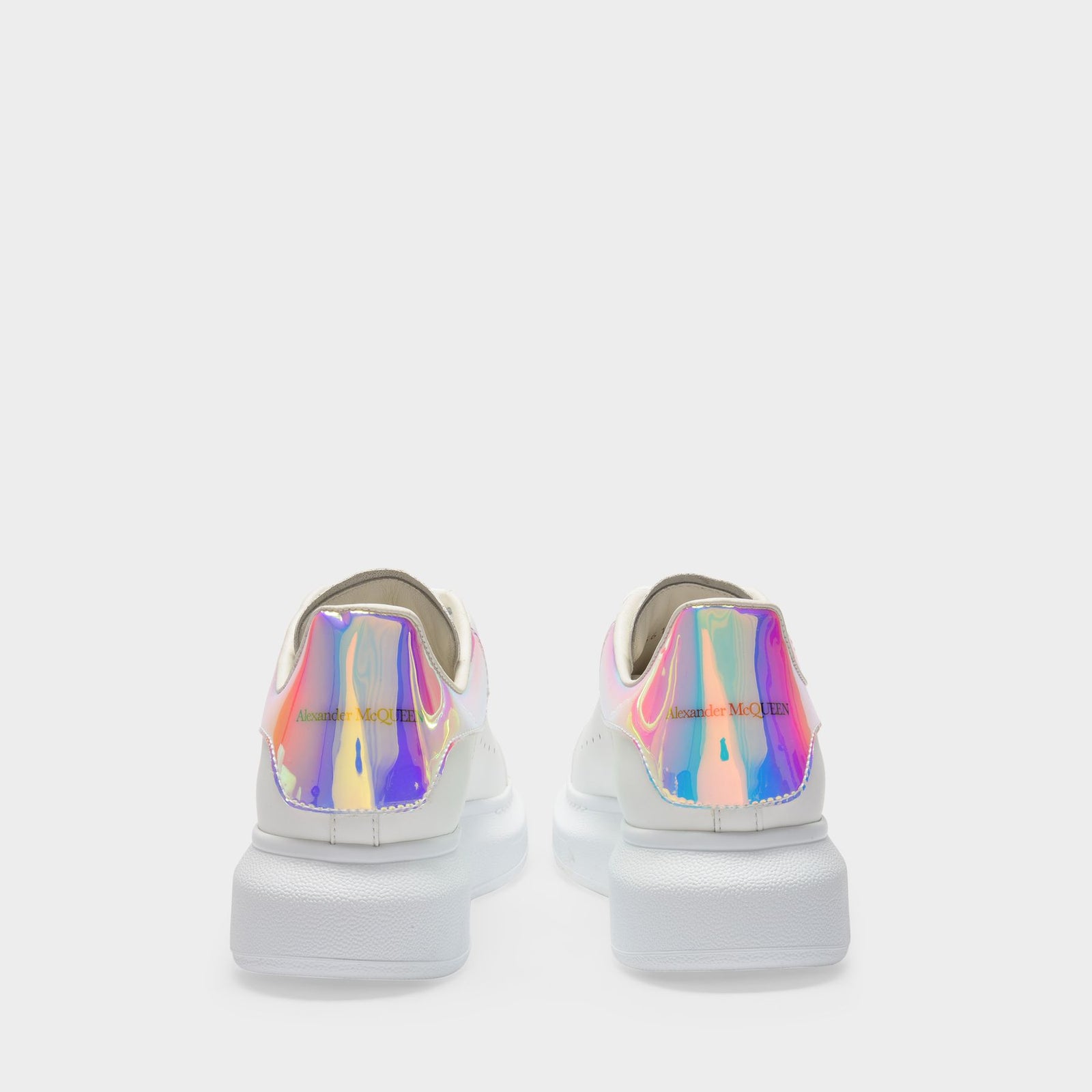 Oversized Sneakers Alexander Mcqueen White Holographic Leather