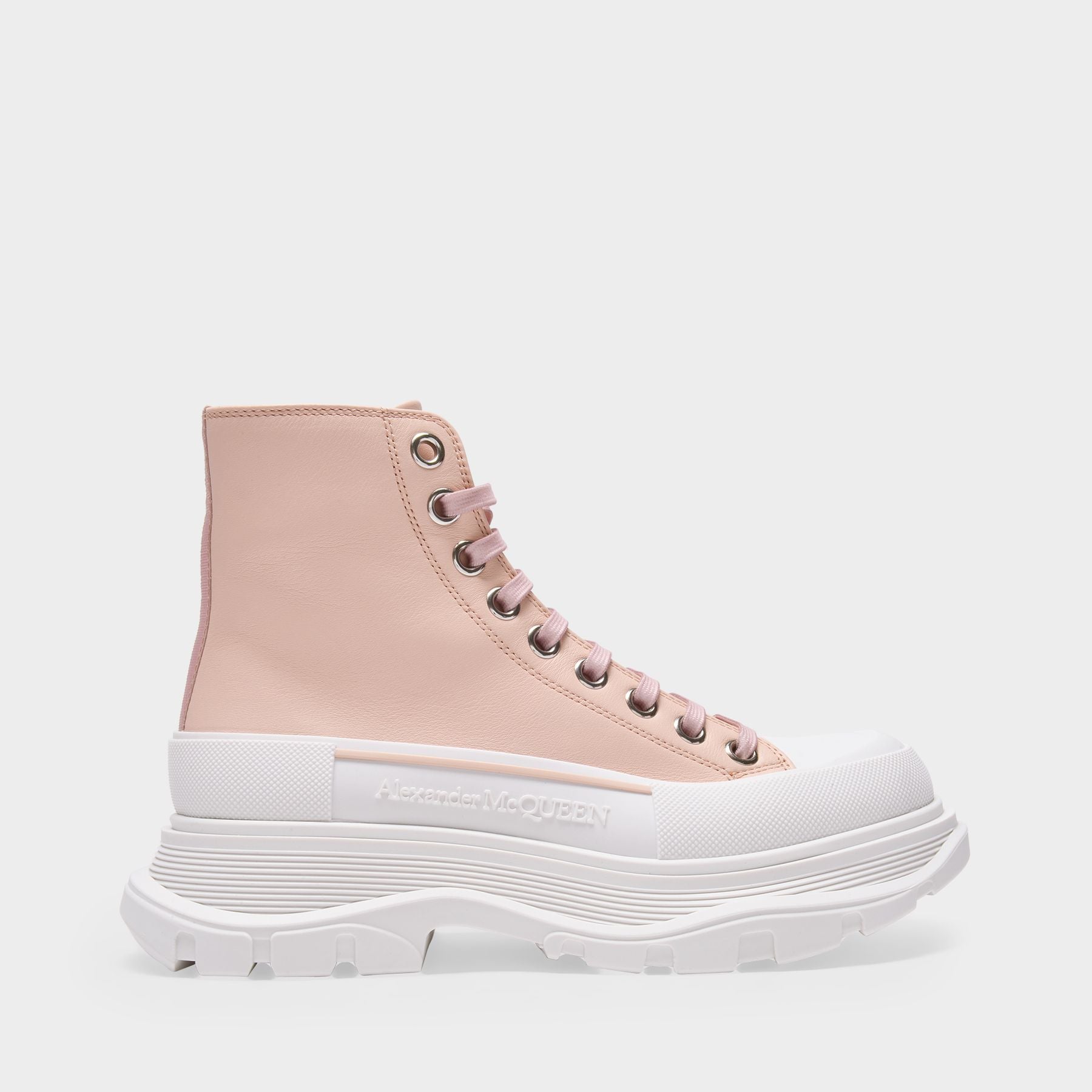 Tread Slick Sneakers in Pink Leather