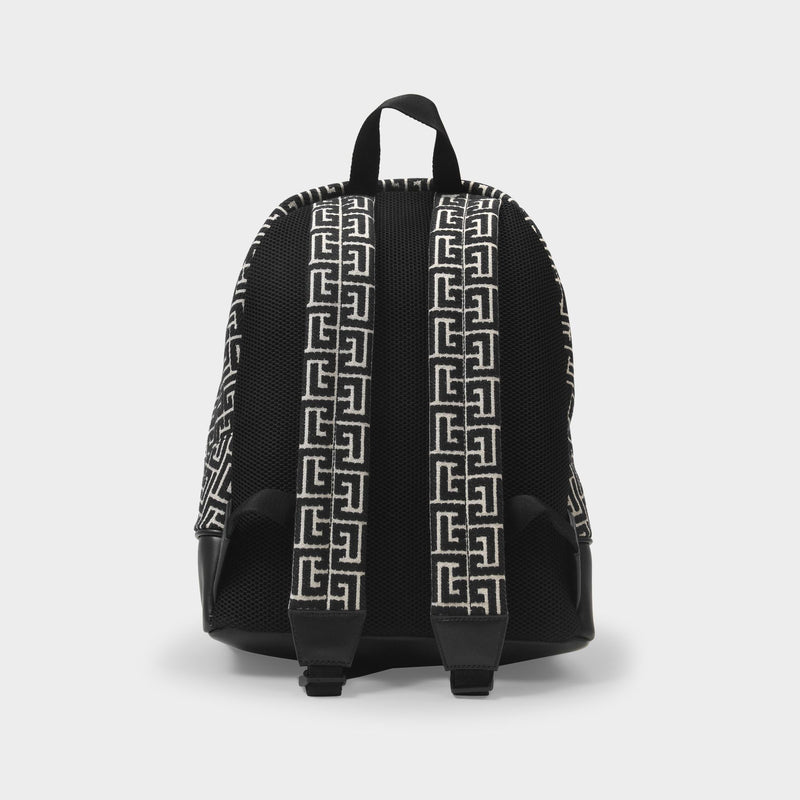 Backpack with jacquard monogram