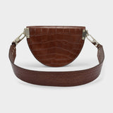 Saddle Hobo Bag - Chylak - Caramel Glossy  - Croc Embossed Leather