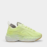 Manhattan Overdyed Sneakers In Fluo Yellow Leather