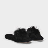 Foxy Slides in Black Suede Leather