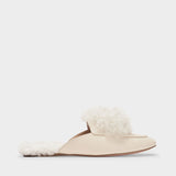 Foxy Slides in Beige Leather