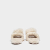 Foxy Sandals in Beige Shearling