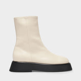 Rosa Ankle Boots in Beige Leather