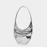 Ring Swipe Bag in Silver Leather