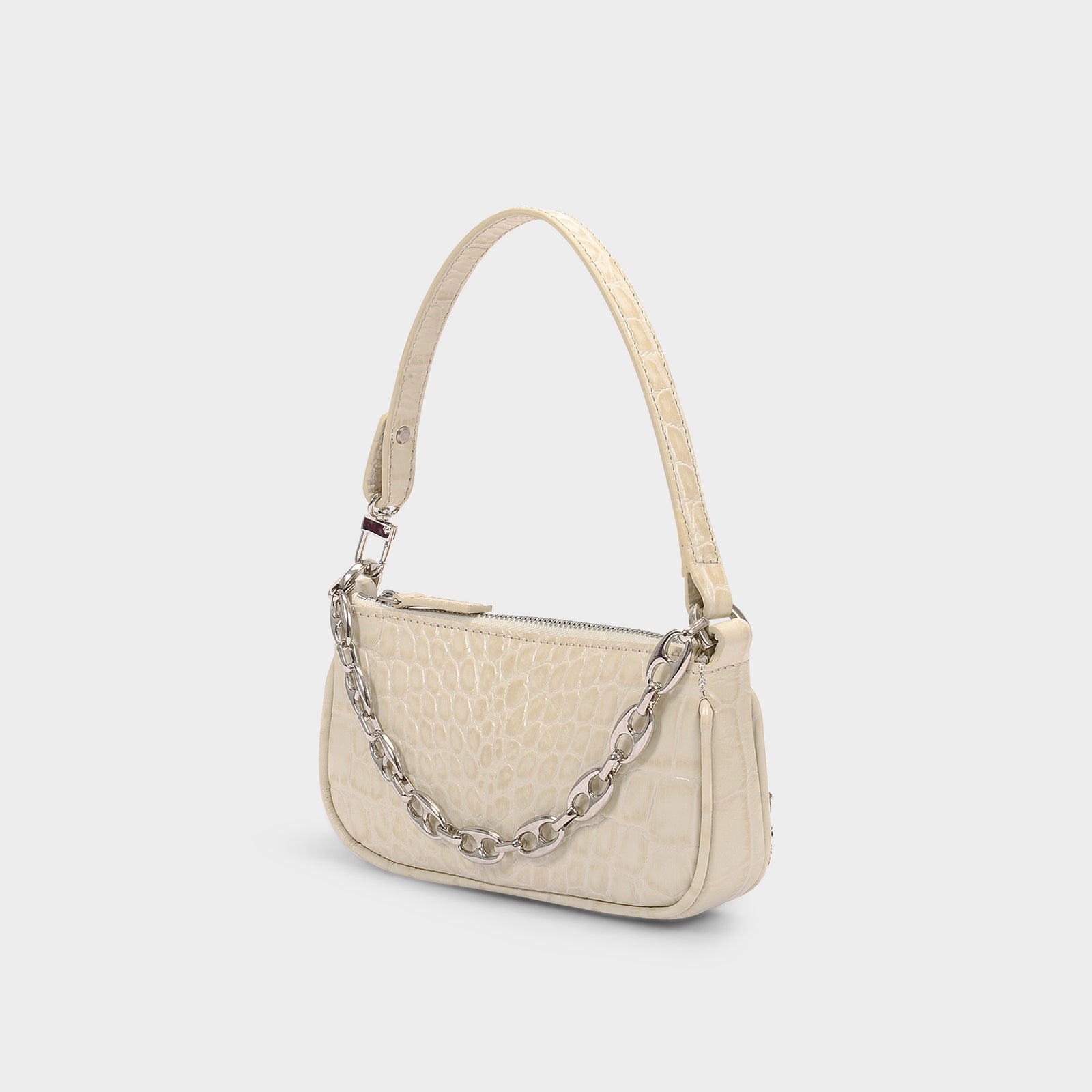 Mini Rachel Bag in Cream Croco Embossed Leather