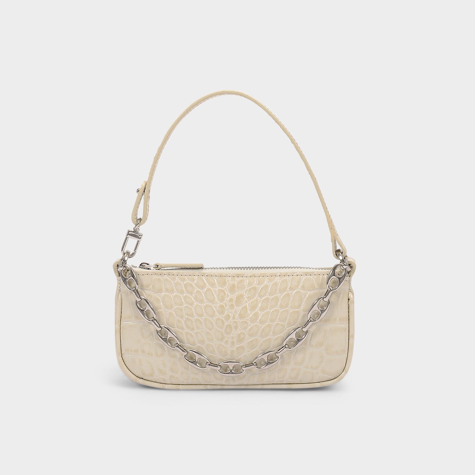 Mini Rachel Bag in Cream Croco Embossed Leather