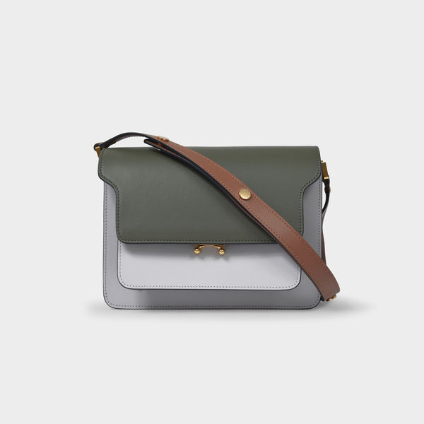 Marni - Trunk Shoulder Bag - Women - Cotton/Calf Leather/Calf Leather/Steel/Brass - One Size - Grey