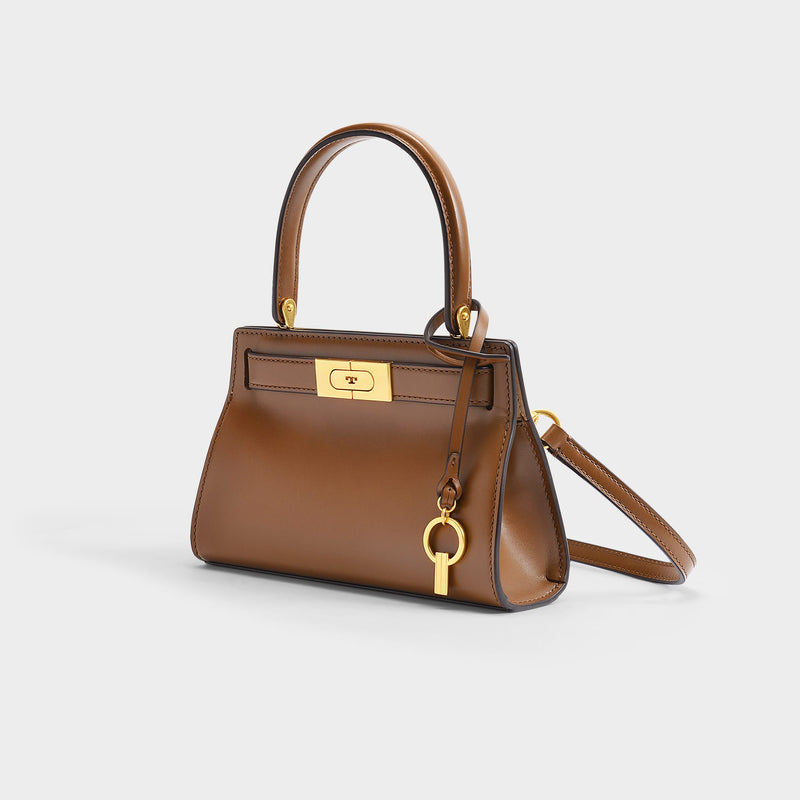 Tory Burch Lee Radziwill Petite Double Bag In Brown