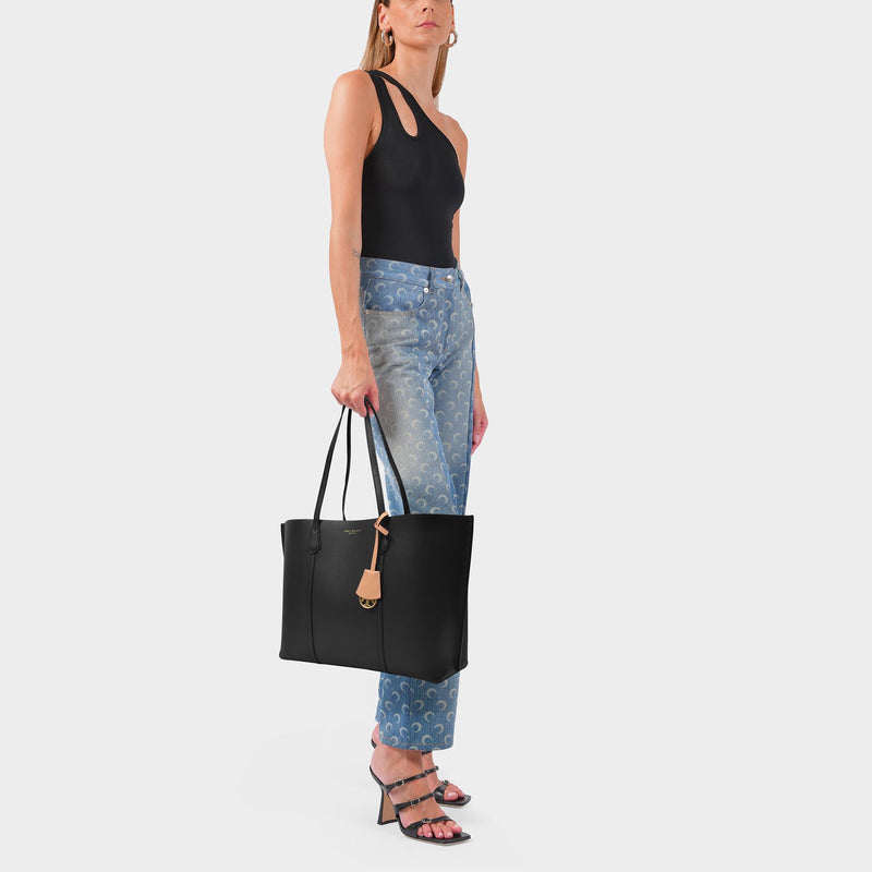 Tory Burch Black Leather Perry Tote Bag